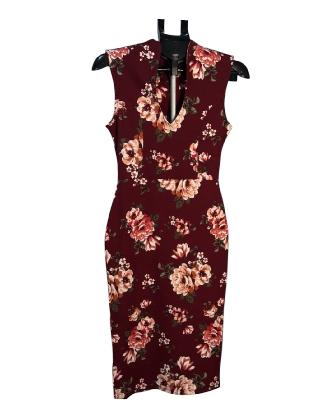 Almost Famous Burgundy Floral Mini Dress